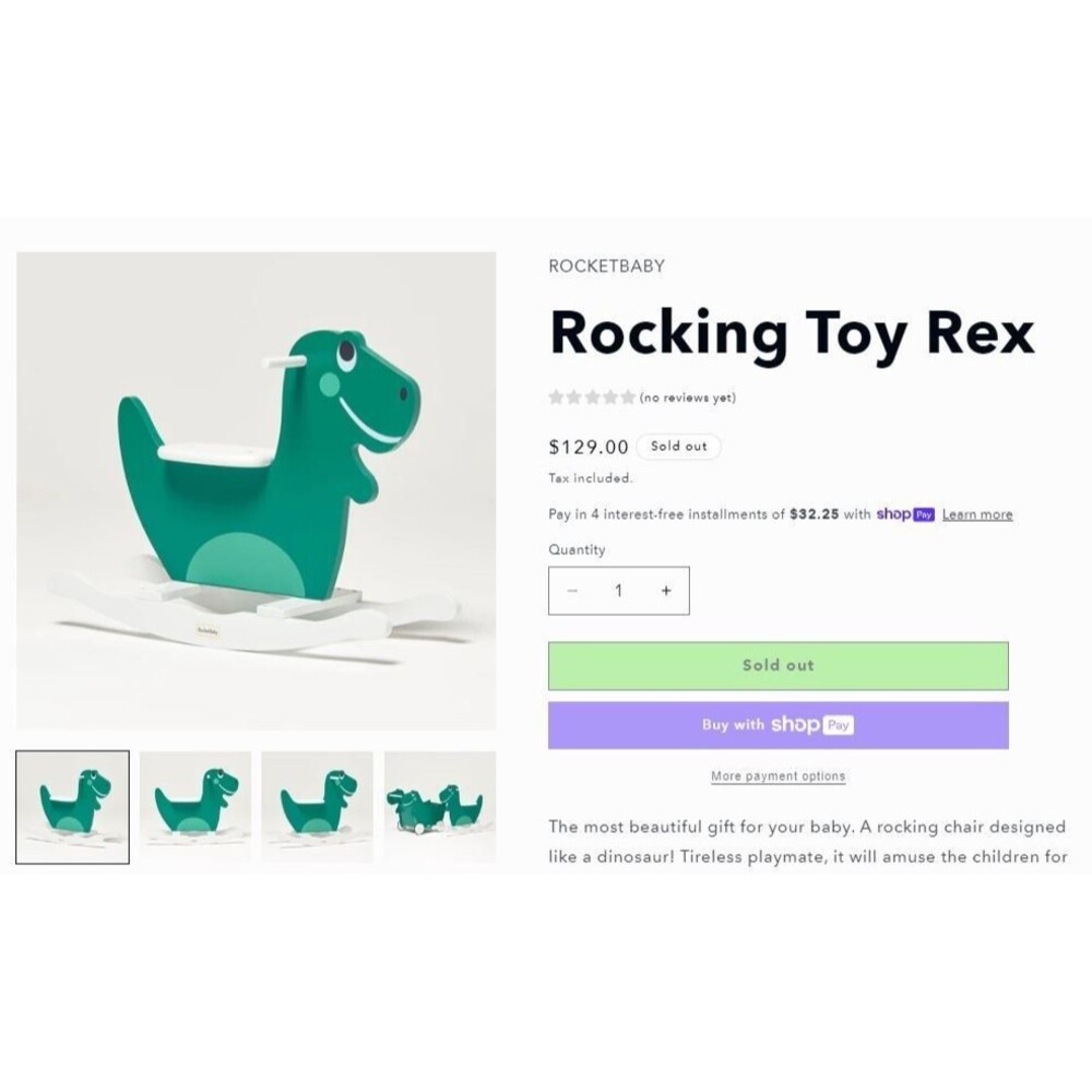 RocketBaby Rocking Toy Rex - Picture 7 of 7